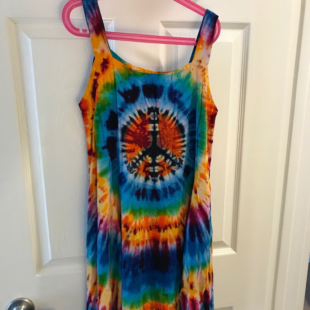 Custom tie dye dress size 12 vguc